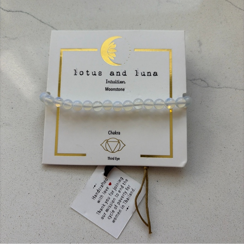 Lotus and Luna Moonstone Bracelet new never worn